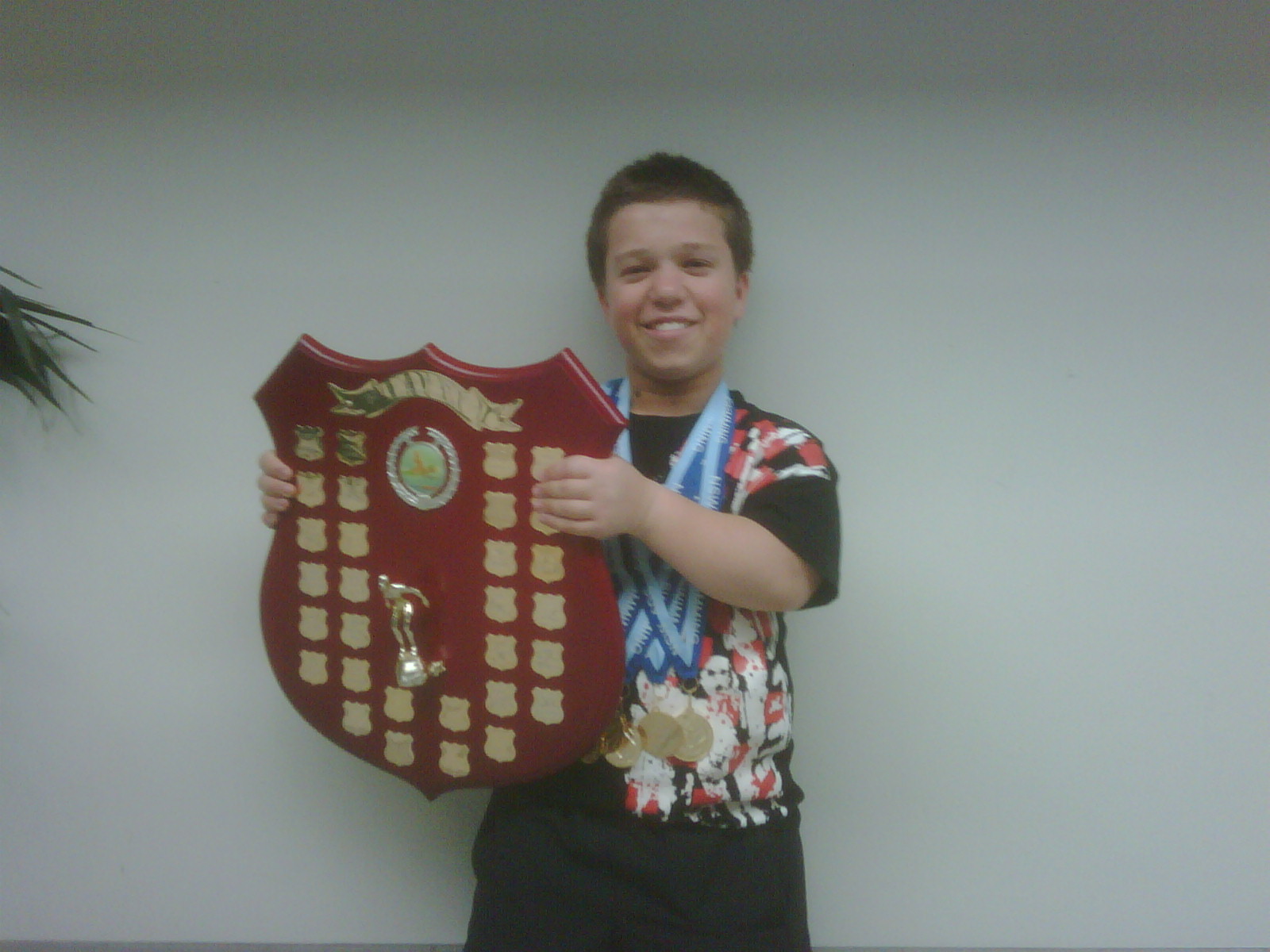 Reagan Wickens with the Beverley Whitfield Trophy